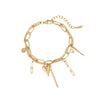 Gold Charm Bracelet for Women - Layered Heart & Star Design
