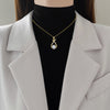 Gold Pearl Pendant Necklace for Women - Elegant Teardrop Design