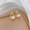 Gold Pearl Pendant Necklace for Women - Elegant Teardrop Design