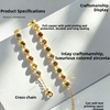 Gold Zircon Bracelet for Women - Colorful Crystal Link Bracelet