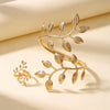 Gold Leaf Bracelet and Ring Set for Women
