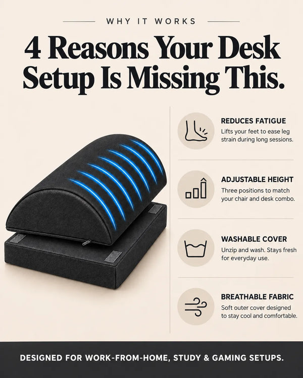 Ergonomic Adjustable Memory Foam Footrest Pillow