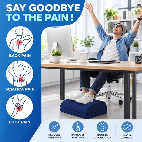 Ergonomic Adjustable Memory Foam Footrest Pillow