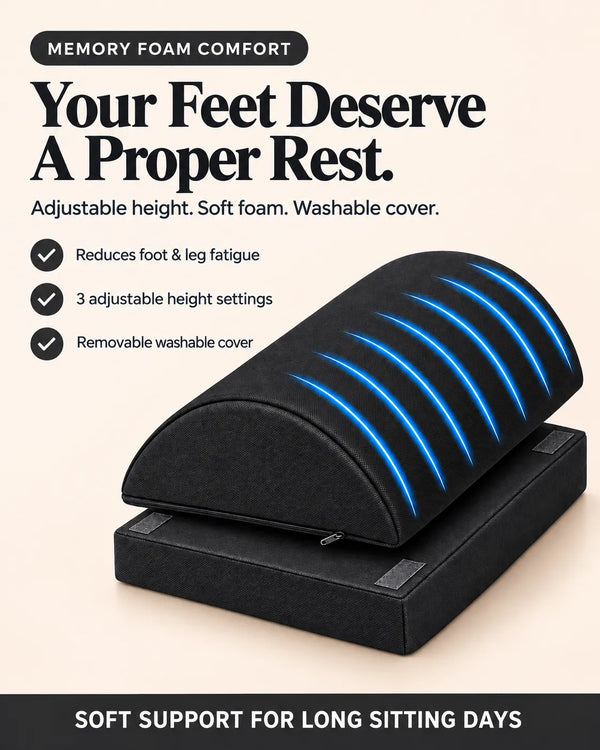 Ergonomic Adjustable Memory Foam Footrest Pillow