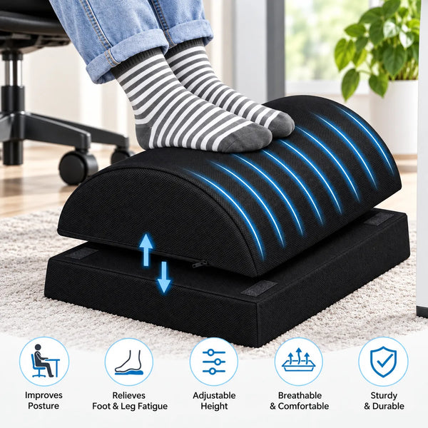 Ergonomic Adjustable Memory Foam Footrest Pillow