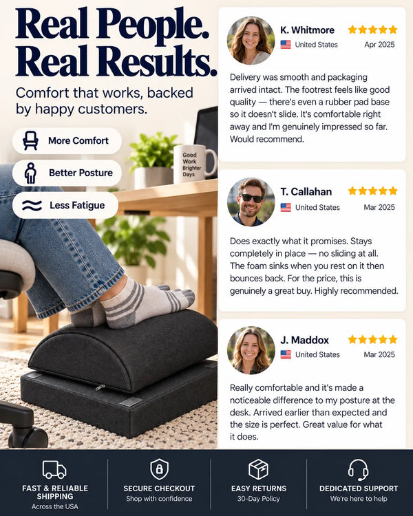 Ergonomic Adjustable Memory Foam Footrest Pillow